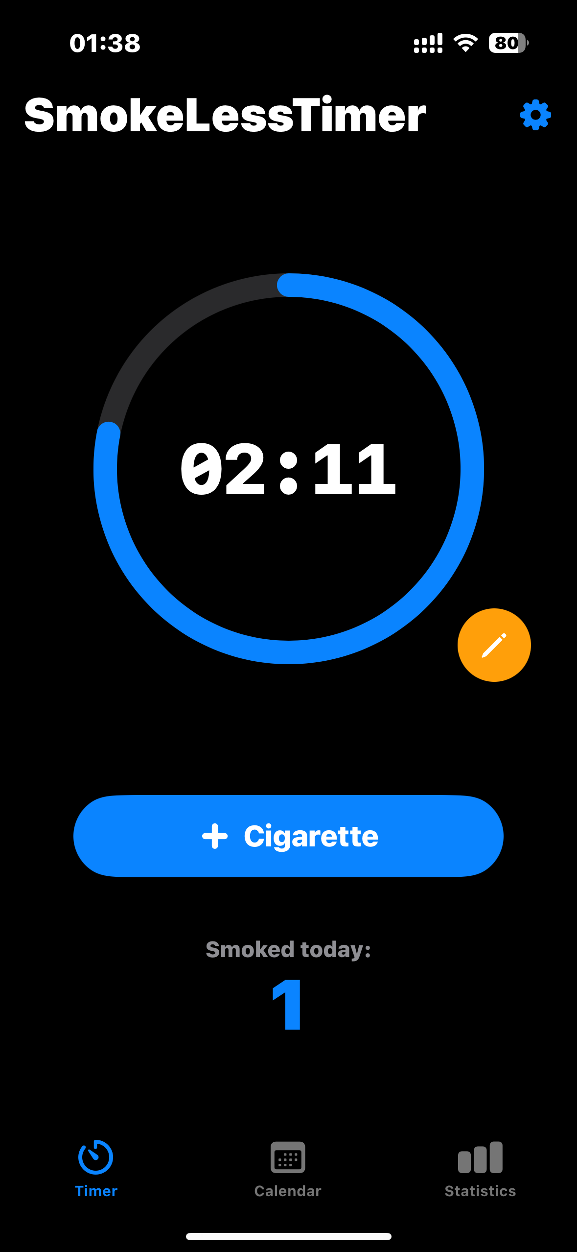 [Bild der App-Timer-Anzeige]