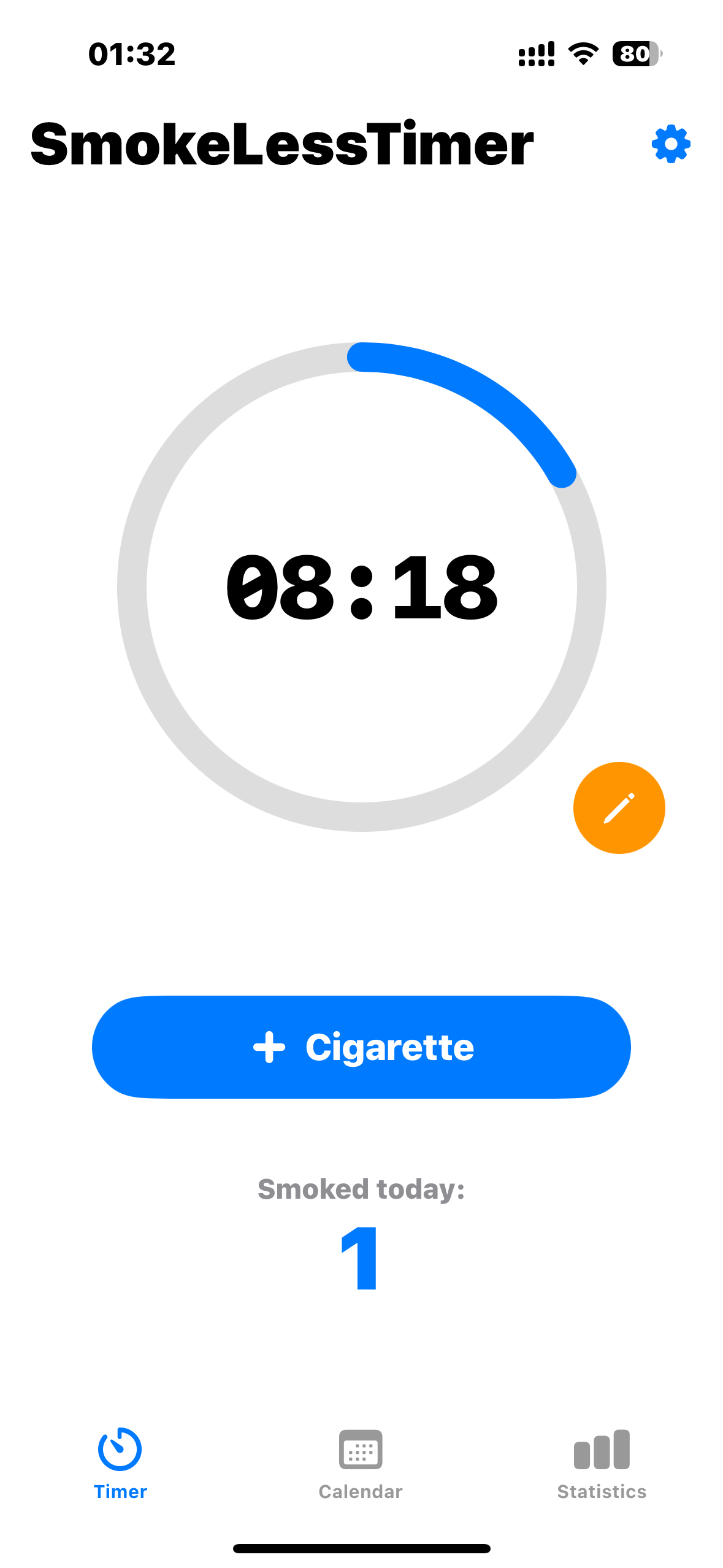 [Bild der App-Timer-Anzeige]